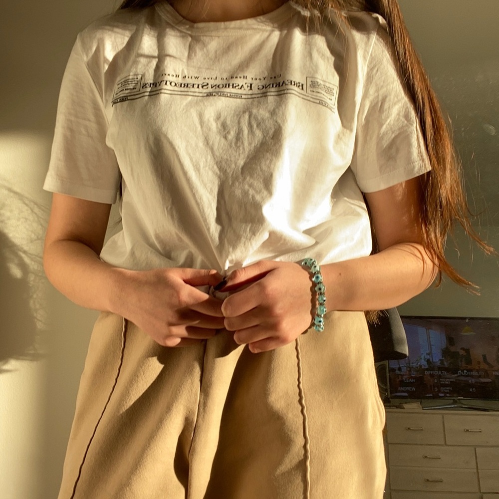 zara newspaper header graphic tshirt